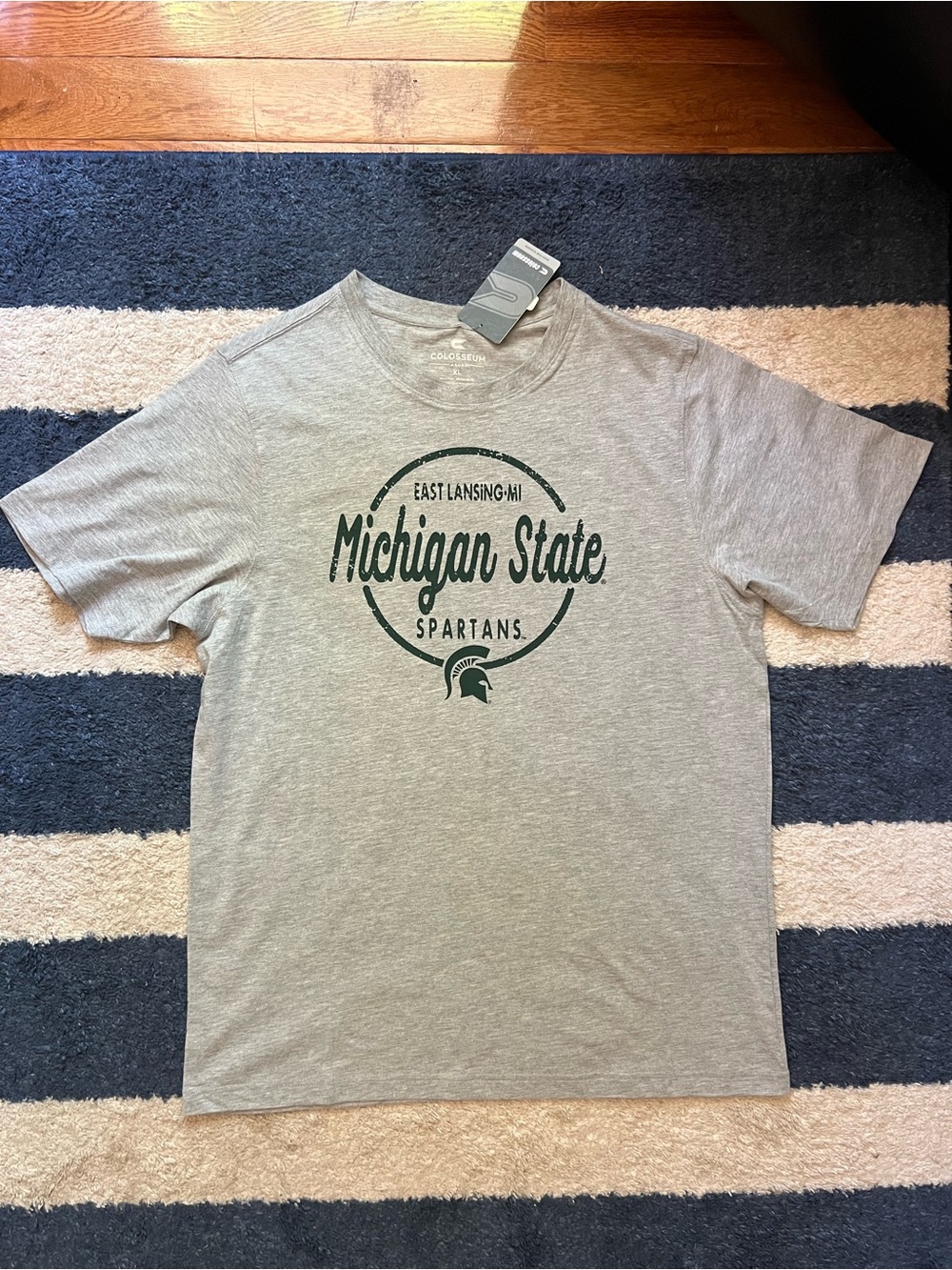 NWT Michigan State Spartans Gray Graphic Tee - Colosseum